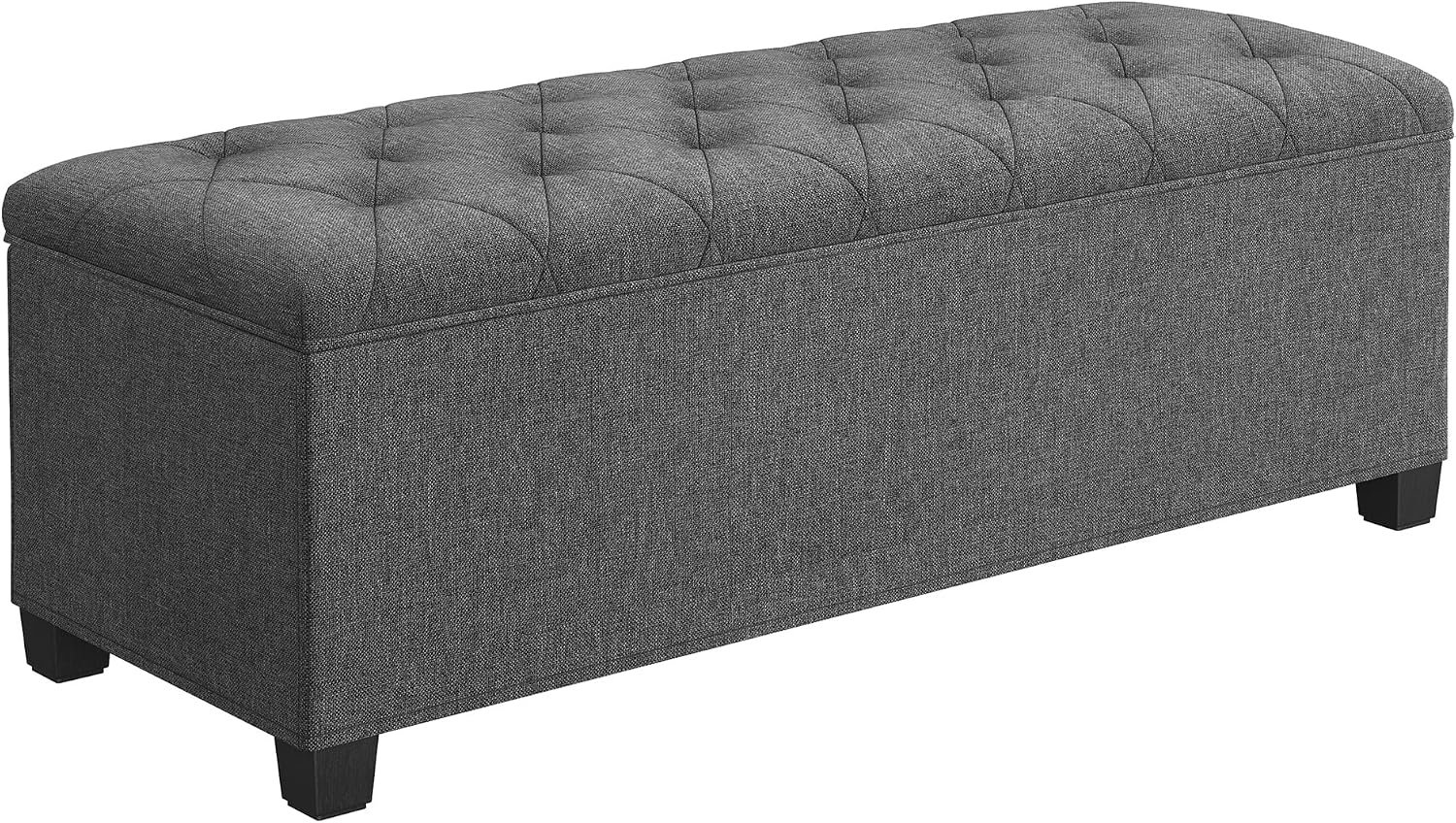 SONGMICS Storage Ottoman Bench, Foot Rest with Legs, Load up to 661.4 lb | End of Bed Bench, Storage Chest, 43.3 x 15.8 x 15.8 Inches, Slate Gray and Ink Black, MELISA Collection ULSF088G01
