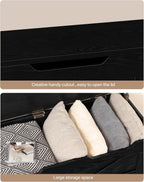 Hzuaneri 39" Modern Storage Chest | 50 Gal | 330lb Seat | Black | Soft-Close Hinges | Stuffed Animal and Blanket Storage for Bedroom, Entryway and Living Room | Easy Assembly | SB03404X