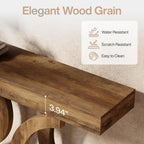 Tribesigns 43-Inch Farmhouse Curved Console Entryway Table for Living Room | 2 Tier Diaplay Space, Unique Curved Base, Adjustable Leg Pads, Sofa Table Behind the Couch,Thickened Sturdy Tabletop