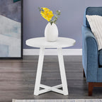 Coffee Table Set 3-Piece Oval Wood Modern | Modern 3-piece set includes oval coffee table and two round end tables. Durable MDF tops with solid rubberwood legs for