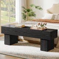 Tribesigns 63“ Extra Long Entryway Bench, Indoor End of Bed Bench for Bedroom, Farmhouse Wooden Shoe Seat Dining Bench for Dining Room, Living Room, Hallway, Black