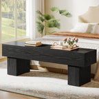 Tribesigns 63“ Extra Long Entryway Bench, Indoor End of Bed Bench for Bedroom, Farmhouse Wooden Shoe Seat Dining Bench for Dining Room, Living Room, Hallway, Black