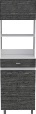 Microwave Cabinet Madison, Kitchen, White/Smokey Oak