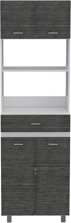 Microwave Cabinet Madison, Kitchen, White/Smokey Oak