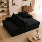 Couch Comfy Sectional Couches for Living Room,U Shaped Modular Cloud Couch Sofa, Minimalist Modular Sectional Sofa with Deep Seat (Black, 96" L Shaped with Right Facing Chaise)
