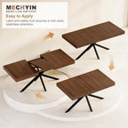 MECHYIN Extendable Dining Room Table for 4 6 8, 55"-70.9" Large Rectangle Kitchen Table,Wood Expandable Dining Table with Hidden Leaf & Storage, Space Saving, for Kitchen Dining Living Room, Walnut