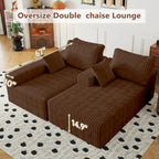 108" Brown Modular Sectional Cloud Couch for Living Room Deep Seat L Shapes Couch with Oversized Chaise Lounge, Comfy Memory Foam Flannel Fabric Sofa for Bedroom Apartment