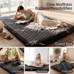 Japanese Floor Futon Mattress, 3.5" Thick Viscose Derived from Bamboo, Twin | Breathable Foldable Futon Mattress Tatami Mat, 100% High Density Foam, Roll Up Floor Bed for Guest Room Bedroom RV, Black