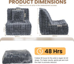 Bean Bag Chair for Adults, Giant Bean Bag Chair with Pillow, Oversized Chaise Lounge Chair Indoor with Soft Faux Fur for Living Room Bedroom or Reading Nook