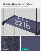 SONGMICS Closet Wardrobe, Portable Closet for Bedroom, Clothes Rail with Non-Woven Fabric Cover, Clothes Storage Organizer, 55.1 x 16.9 x 68.5 Inches, Dark Blue URYG002I02
