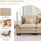 URRED Oversized Modular Sectional Sofa，Solid Khaki：157" U Shaped | Modern Comfy Cloud Couch with Movable Ottoman and Pillow, Deep Seat Couches for Living Room, Bedroom or Apartment