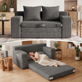 Loveseat Sofa Bed, Tri-Folding Convertible Futon Sleeper with Handle & Side Pockets, 54'' Couch with Hook and Loop No Assembly for Small Space,Living Room & Bedroom