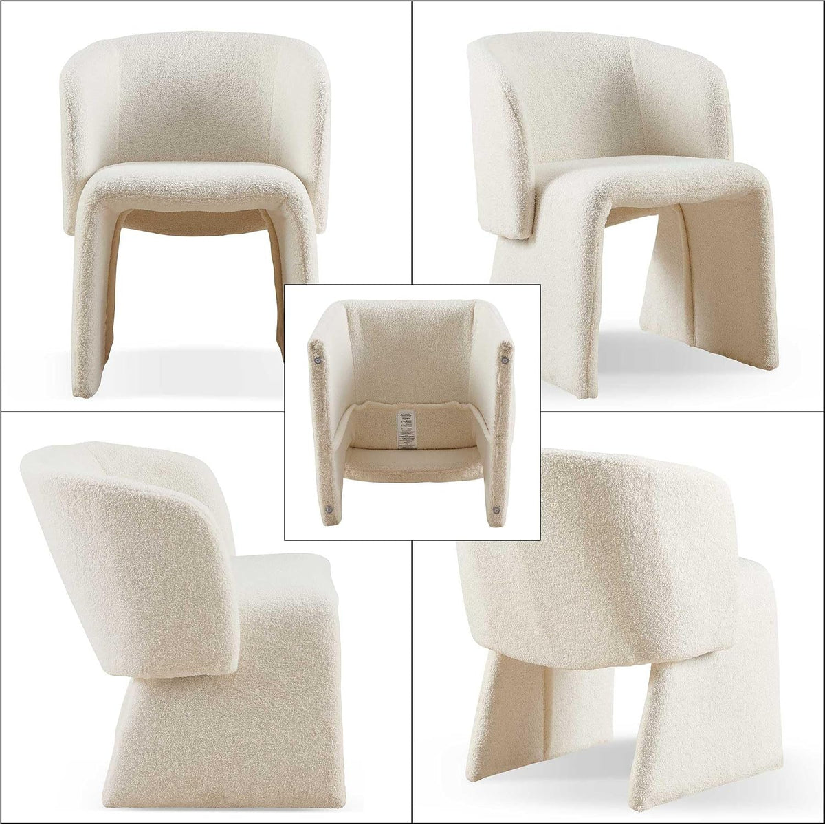 Homedot Dining Chair Upholstered Set of 4,Stylish Accent Barrel Side Chairs Cozy Sofa Chairs Teddy Velvet Comfortable Armchairs for Bedroom Reading Room Waiting Room Kitchen Dining Room