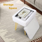 H&B Luxuries Multi-Functional Footrest Ottoman – Comfortable, Stylish, and Practical for Home & Office (White, with Storage)
