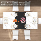 chartustriable 7PCS Dining Table Set with 6 Chairs for 4 5 6 People, 71" Large Wooden Kitchen Table Sets with 6 Upholstered Chairs,6-Person Kitchen Table & Chairs Set for Dining Room Kitchen(White)