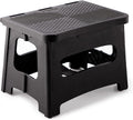 Folding Step Stool, 9 Inch Anti Slip Collapsible Stool Holds Up to 300 lbs, Sturdy Plastic Non Slip Lightweight Foot Stools Foldable for Kitchen, Bathroom, Home Use and Camping
