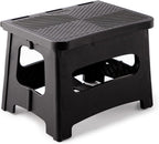 Folding Step Stool, 9 Inch Anti Slip Collapsible Stool Holds Up to 300 lbs, Sturdy Plastic Non Slip Lightweight Foot Stools Foldable for Kitchen, Bathroom, Home Use and Camping
