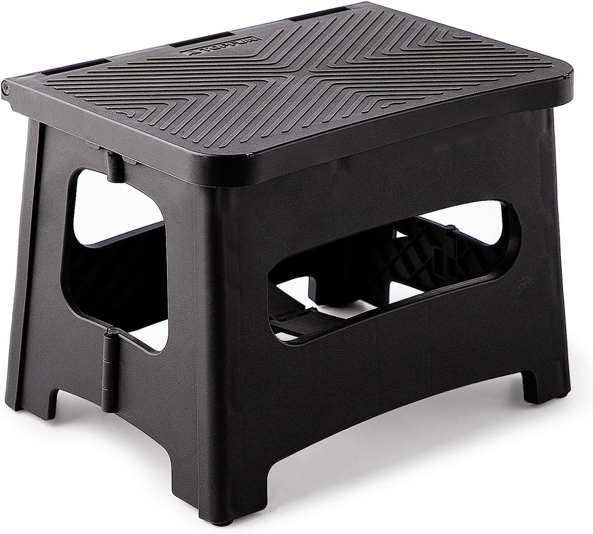 Folding Step Stool, 9 Inch Anti Slip Collapsible Stool Holds Up to 300 lbs, Sturdy Plastic Non Slip Lightweight Foot Stools Foldable for Kitchen, Bathroom, Home Use and Camping