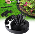 Landscape Edging Border No Dig - 20FT 2IN Tall Garden Edging Border with 20 Stakes, Plastic Garden Fence Lawn Edging Flexible for Landscaping, Flower Beds, Yard, Pathway with Connectors
