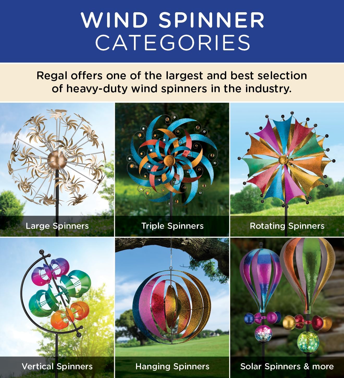 Regal Art & Gift Color Blast Wind Spinner – Metal Yard Decorations Outdoor | Kinetic Garden Spinner for Lawn, Pathway, or Flower Bed | Weather-Resistant Outdoor Sculpture - 32 Inch
