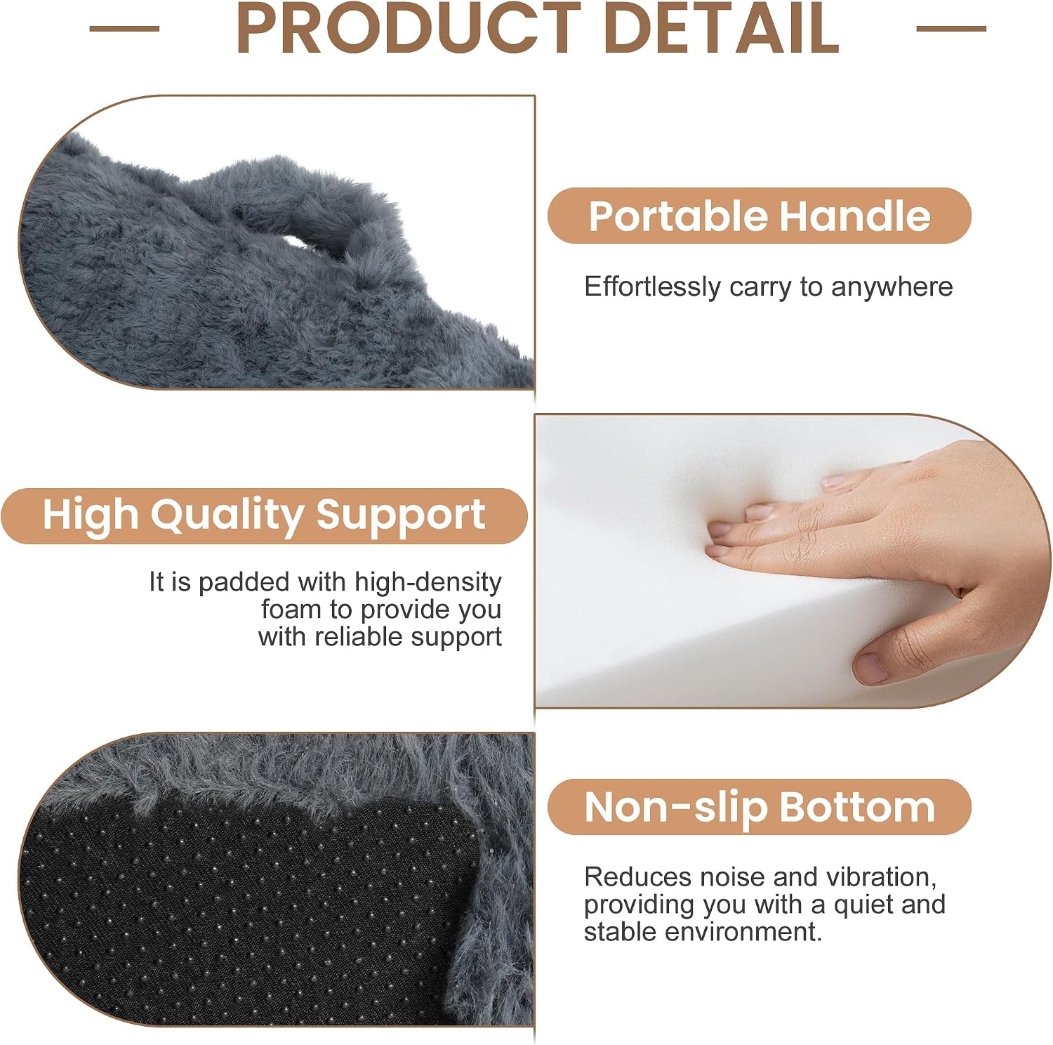 Bean Bag Chair for Adults, Giant Bean Bag Chair with Pillow, Oversized Chaise Lounge Chair Indoor with Soft Faux Fur for Living Room Bedroom or Reading Nook