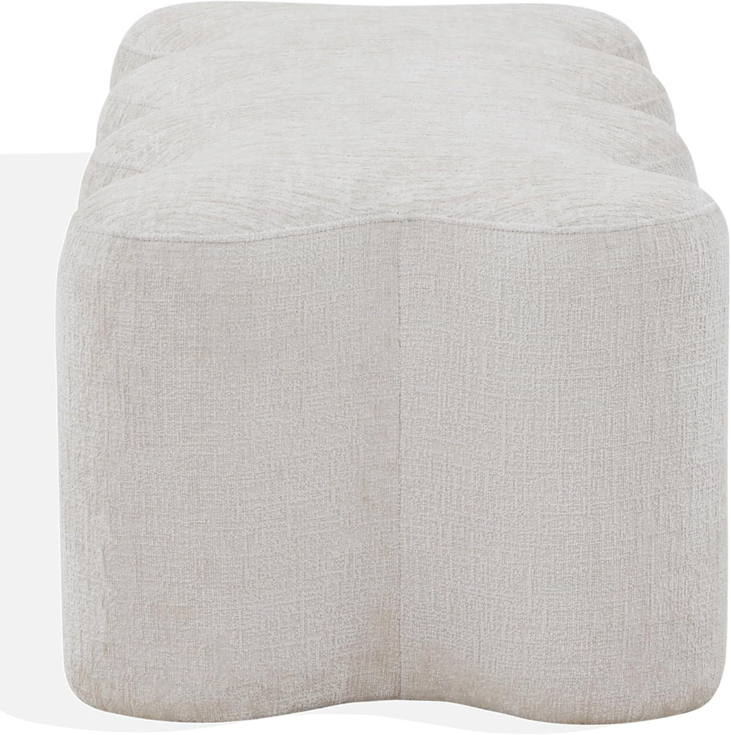 SAFAVIEH Couture Collection Jacqualessa Cream Chenille Bench (Fully Assembled)