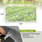 Garden Netting, 2 Pack 10x20Ft Ultra Fine Mesh Netting Pest Barrier Protection Bird Mosquito Net Plants Cover for Vegetables Fruits Flowers Crops Greenhouse Cover Raised Bed Patio Mesh Netting