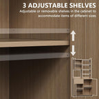 IDEALHOUSE Kitchen Pantry Cabinet with Adjustable Shelf, 71" Tall Storage Cabinet with Microwave Stand, Food Pantry Cabinets for Kitchen, Dining Room, Living Room, Natural