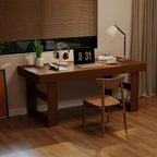 Extendable Dining Room Table for 6-10, 70.9"-78.7" Long Kitchen Table with Thick Tabletop, Space Saving Modern Dinner Table with Solid Wood Legs for Kitchen Dining Living Room, Walnut