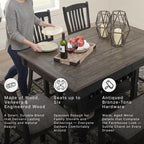 Signature Design by Ashley Counter Height Table with Storage, Farmhouse