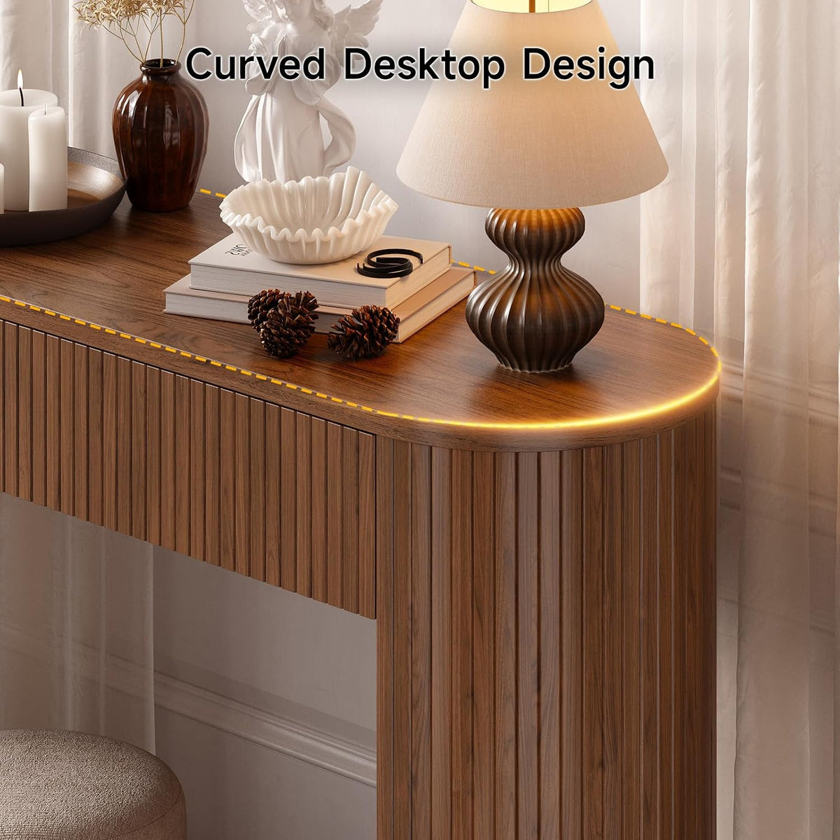 ONBRILL 55 Inch Console Table with 2 Drawers, Entryway Tables with Storage