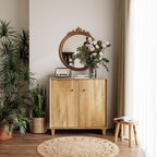 FENSULN Sideboards Buffet Cabinet Wide Credenza Buffet Table with Adjustable Shelf, Modern Kitchen Accent Cabinet with Storage Compartments for Dining Room Living Room, Hallway, Oak Brown