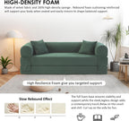 80" Cloud Sleeper Sofa Bed Pull Out Couch, Corduroy Sofa with Side Storage Pocket, Convertible Compression Sofa with Pillows for Living Room Bedroom, Light Green