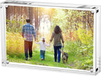 Boxalls Acrylic Photo Frame 9 x 13 cm (3.5 x 5 inch), Double Sided Picture Frame with Magnetic, Clear Frameless Desktop Photo Block