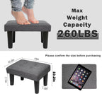 CAROLMADE Ottoman Foot Rest, Linen Small Ottoman Foot Stool with Legs Modern Footstool Ottomans for Living Room Entryway Office, Grey