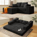 Cloud Modular Sectional Sofa, Comfy Couch for Living Room, Modern L-Shaped Couch with Reversible Chaise, Customizable Sleeper Sofa with Non Slip, No Assembly & Deep Seat, Black