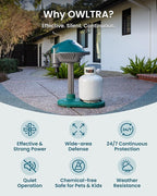 OWLTRA MT2410 Outdoor Super Effective Mosquito Trap, Quiet, Odorless, All-Weather Insect Control with CO2 Release for Mosquitoes, No-See-Ums, Flies & Midges, Easy Setup & Maintenance, Dark Green