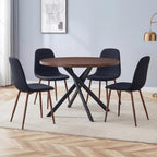 Round Dining Table Set for 4, Round Kitchen Dining Table and Chairs Set for 4,46.5" Modern Dining Room Table Set for 4 with Upholstered Chairs for Small Space Kitchen Office Cafe Apartment