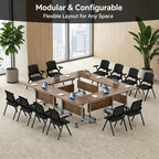 Folding Conference Table with Wheels, 47" Mobile Training Table, Flip Top Seminar Table for Office Classroom Meeting Room, Heavy Duty 440lbs Capacity, Space Saving Nesting Desk,2 Pack,47IN