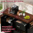53" Large Kitchen Island with 3.5" Thick Desktop, Spice and Towel Racks, Rolling Kitchen Island with Storage on 5 Wheels, 2 Extra-Large Drawers, for Home, Kitchen, Dining Room, Black
