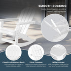 HDPE Laguna Outdoor Rocking Poly Adirondack Chair (Set of 2), White