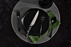 8-Piece Serrated Kitchen Steak Knife Set – Forged High Carbon Stainless Steel, Ultra Sharp, Ergonomic Black Handles, Durable Dinner Knives, Black Handle