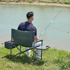 Timber Ridge XXL Oversized Directors Chair 600lbs - Heavy Duty Camping Chair with Cooler Bag & Table, Portable Folding Chair with Wide Seat for Tailgating, Patio, Outdoor - Grey