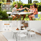 6ft Folding Table Heavy Duty 350 LBS Capacity Foldable Table with 18% Thicker HDPE Waterproof Top & Reinforced Steel Frame, Portable Fold-in-Half Table for Outdoor Indoor Party Wedding Camping