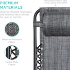 Best Choice Products Set of 2 Adjustable Steel Mesh Zero Gravity Lounge Chair Recliners w/Pillows and Cup Holder Trays - Gray