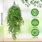 Hoteam 12 Pcs Artificial Hanging Plants 32 Inch Fake Ivy Vines with Fake Leaves Patio Artificial Plants Greenery for Living Room Indoor Outdoor Wall, No Basket (Ivy)