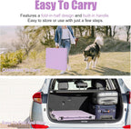 4 FT Folding Table with Carry Handle, Portable Fold-in-Half Plastic Table, Rectangle Foldable Table for Indoor/Outdoor Light Purple