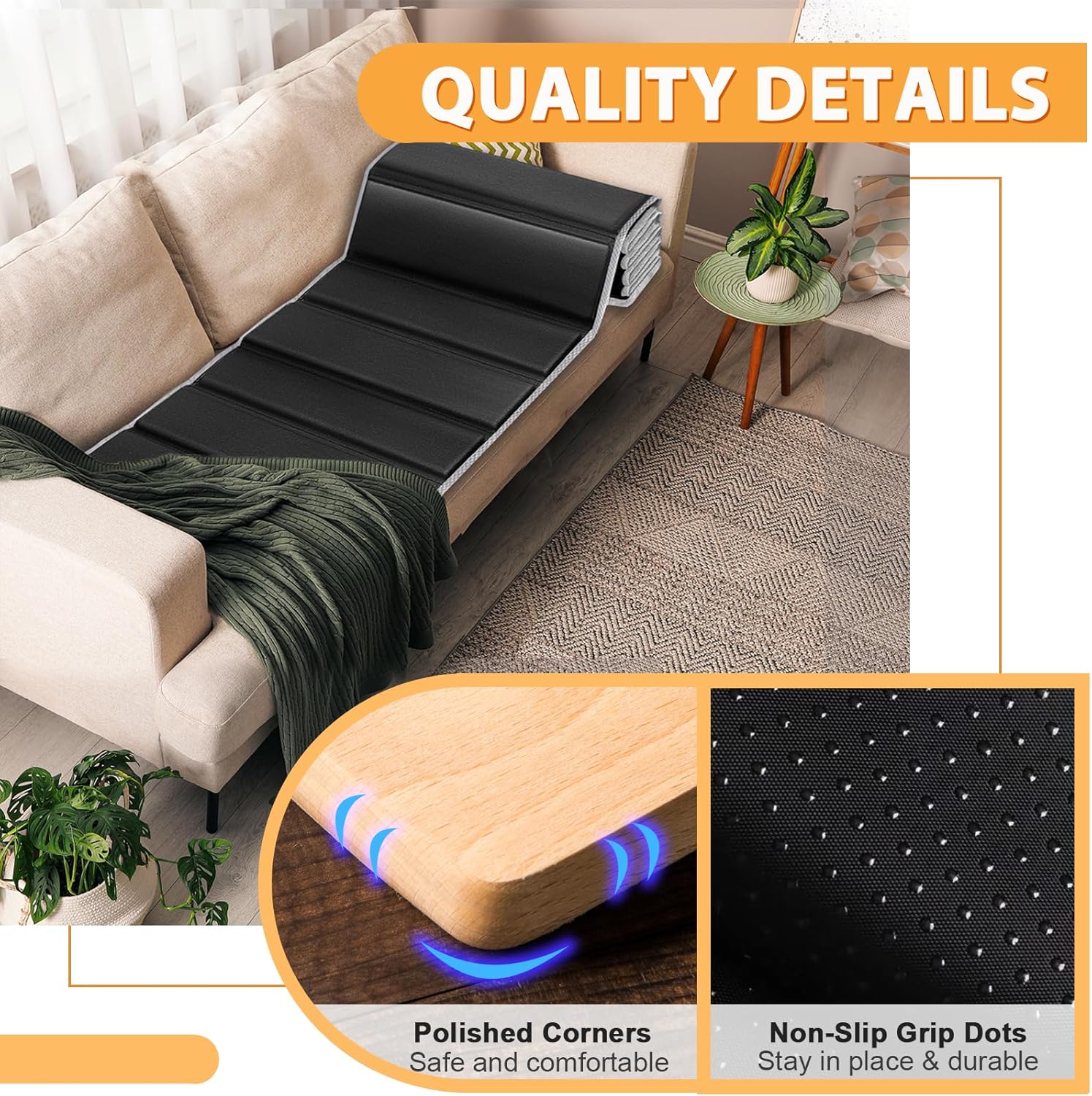 LAVEVE Heavy Duty Couch Cushion Support Board for Sagging Sofa, 21.5''x54'' | Extra Thick Solid Wood Under Couch Insert with Anti-Slip Dots, Repair Sagging Spring Loveseat and Replace Worn Cushions