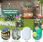 Moccha Garden Arbor with Planters - 86'' Metal Arbor Trellis for Climbing Plants, Ivy, Vines, Outdoor Archway Pergola with 8 Ground Stakes, Garden Arch for Wedding Ceremony Decoration Lawn Patio