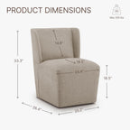 KISLOT Dining Chairs with Casters Require Assembly Upholstered Wingback Single Sofa Armless Deskchair for Bedroom Waiting Room Kitchen Diningroom
